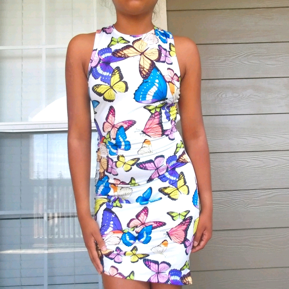 Fashion nova fly away butterfly print mini dress